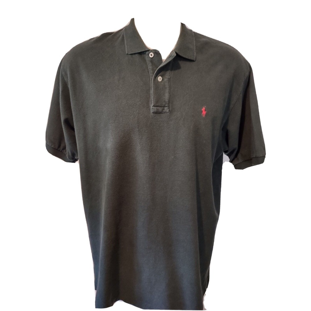 Polo Ralph Lauren Polo Shirt Mens XL Green Short Slv. Pony Logo Retro Pique Knit